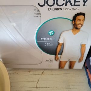 Jockey Large white v-neck men's tshirts 3 pack